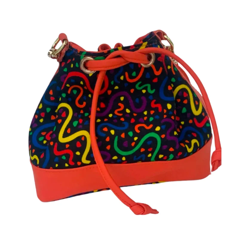 Vibrant Artisan Textile & Vegan Leather Handbag Collection - Ethnic Print Totes and Drawstring Bucket Bags3