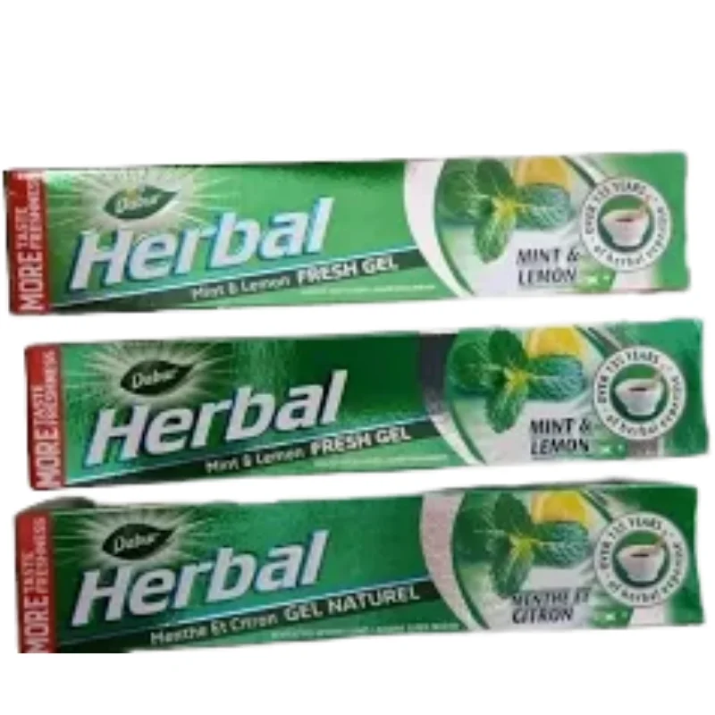 Dabur Herbal Mint & Lemon Fresh Gel Toothpaste – 2 Pieces - Image 2