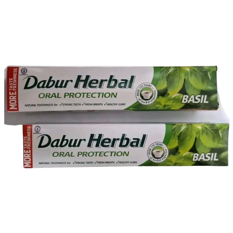 Dabur Herbal Basil Oral Protection Toothpaste - 2 Pieces - Image 2