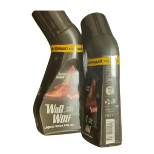Wild Wolf Instant Shine Liquid Shoe Polish – 75ml High-Gloss Black Polish for Leather Shoes & Accessories