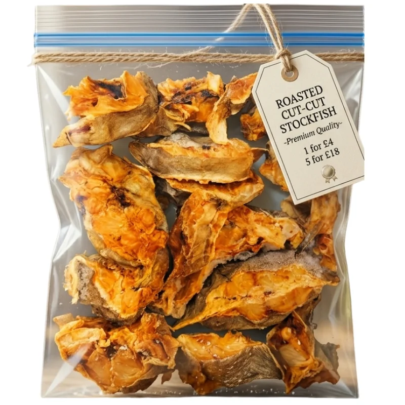Roasted Cut-Cut Stockfish – Authentic Smoky Flavor for Traditional Soups