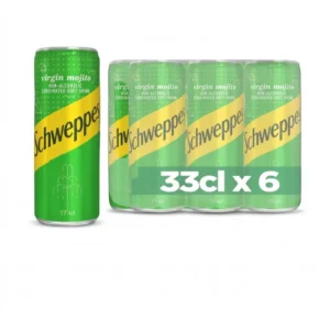 Schweppes Virgin Mojito – Non-Alcoholic Coordinated Soft Drink (6-Pack Cans)