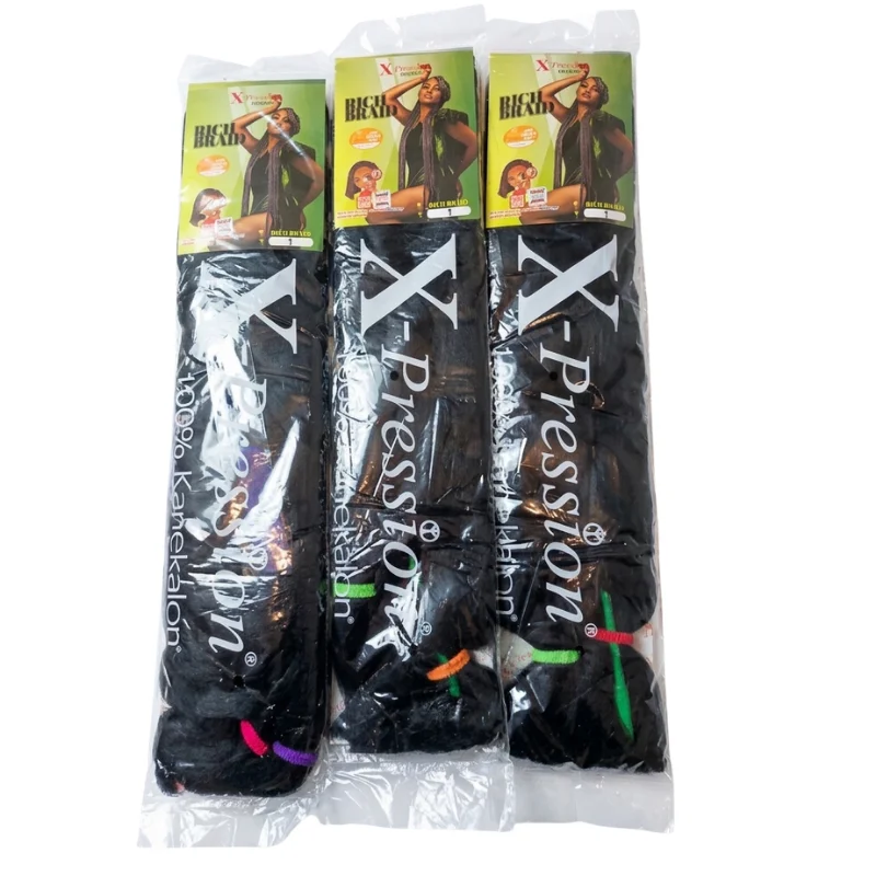 X-Pression Rich Braid (Color 1) – 100% Kanekalon Premium Braiding Hair