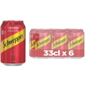 Schweppes Ginger Ale Canned Soft Drink - 33cl (Pack of 6)