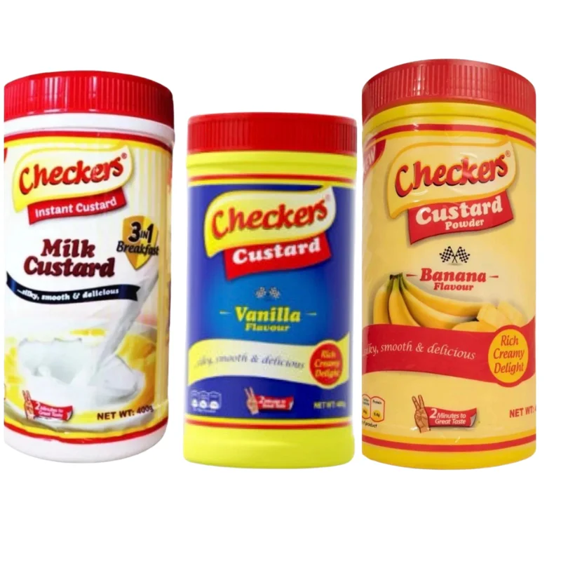 Gemini said Checkers Custard Powder Variety Bundle - Milk, Vanilla & Banana (400g Each)