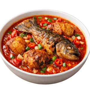 Nigerian Fish Stew – Rich Tomato & Pepper Base with Fried Fish