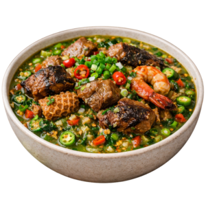 Authentic Seafood Okra Soup – Premium African Meal with Assorted Meats