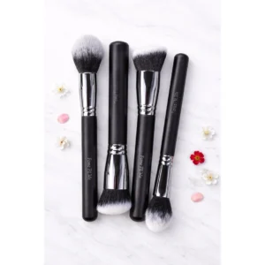 4-Piece Professional Face Sculpting Brush Set – Luxury Large Buffer & Powder Brushes