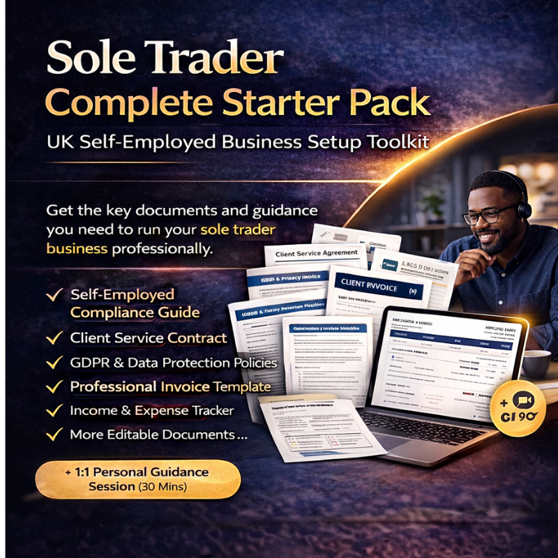 Sole Trader Complete Starter Pack – UK Self-Employed Business Setup Toolkit + 1:1 Clarity Call