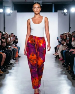 Electric Tie-Dye Cargo Joggers with Vibrant Sunset Hues