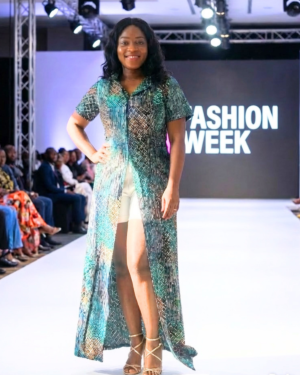 Sophisticated Teal Batik Maxi Shirt-Dress with Tailored Shorts