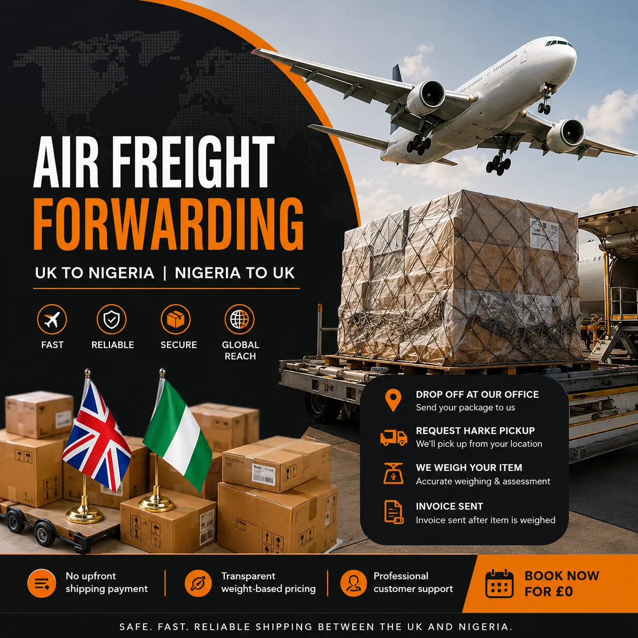 Book Air Freight Forwarding UK to Nigeria