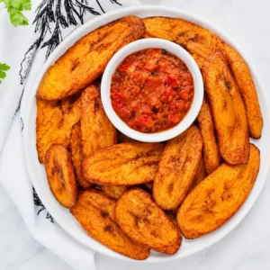 Fried Plantain with peppered stew