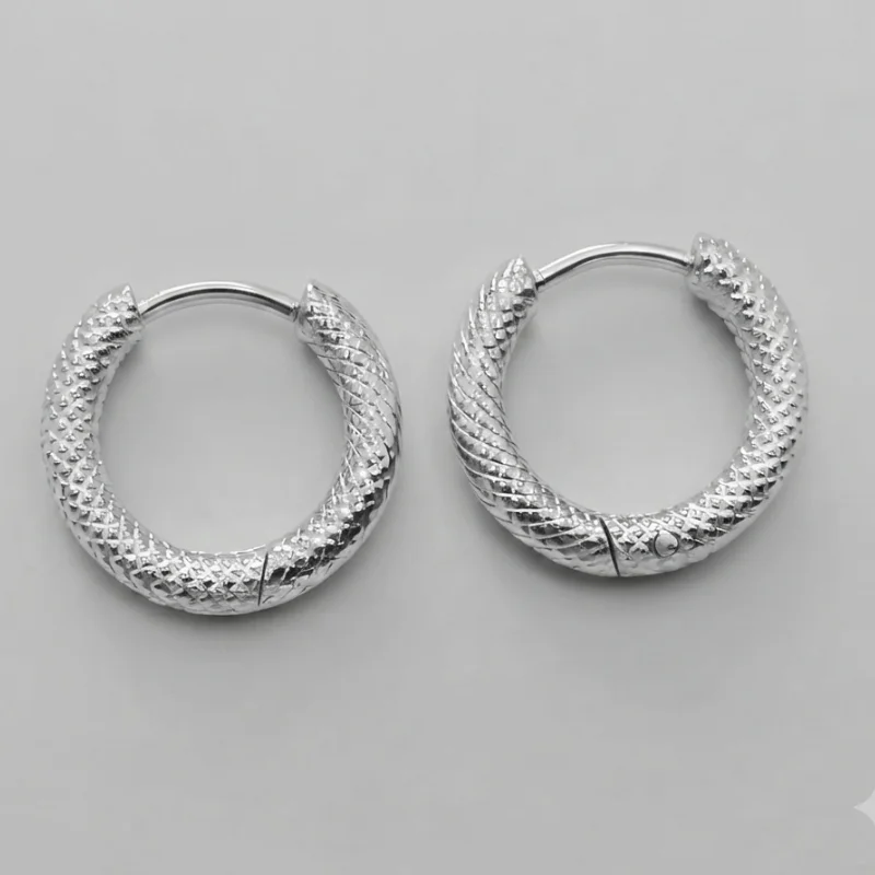 waterproof 18k silvertone hoop earrings UK, tarnish resistant jewelry - Image 2
