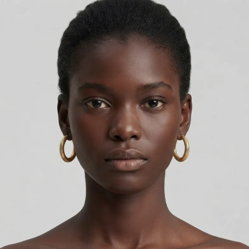 Waterproof 18k Goldtone Huggie Hoop Earrings Online - Tarnish-Resistant Hoops - Image 3