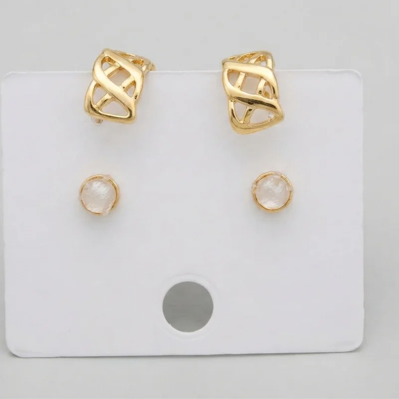 Waterproof 18k Goldtone Stud Earrings UK, Tarnish-Resistant - Image 2
