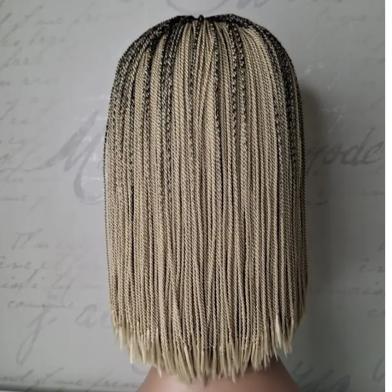 Braided Bone Straight Bob Wig, Lace Front Style - Image 9