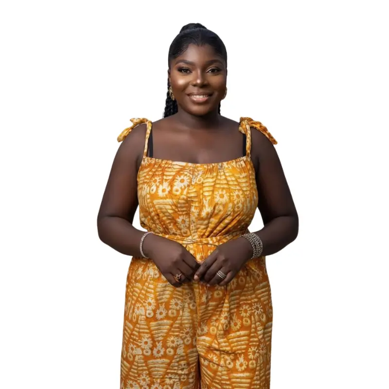 Elegant Adire Wide-Leg Jumpsuit for Women | One Size - Image 3