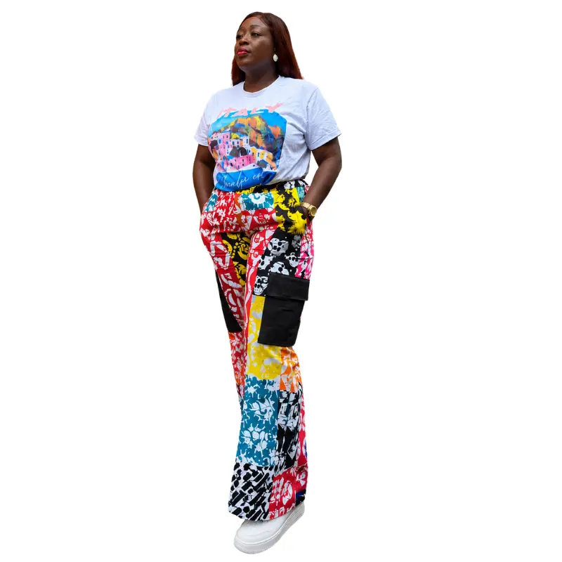 African Tribal Ankara Cargo Pants - Image 2