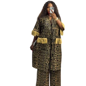 Kimono Jacket and Wide Leg Pants Set