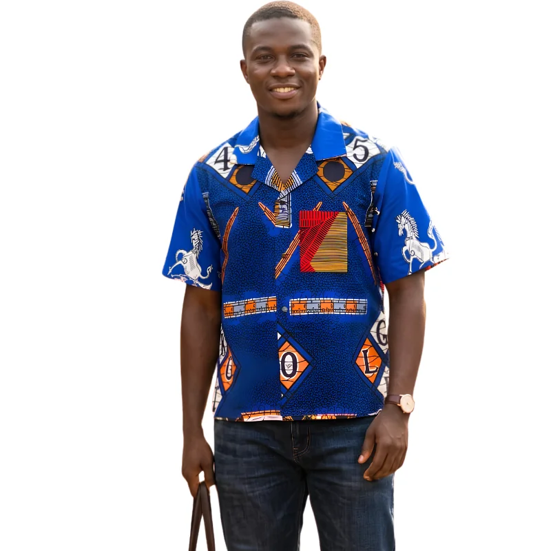Unisex African Print Short-Sleeve Shirt UK