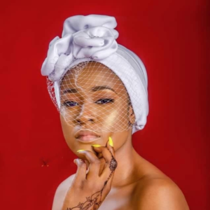 Elegant White Satin Bridal Turban with Birdcage Net Veil | Pre-Tied Floral Headwrap
