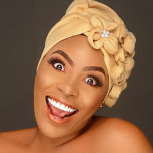Chic Beige Floral Turban with Pearl Accents | Pre-Tied African Auto-Gele Headwrap